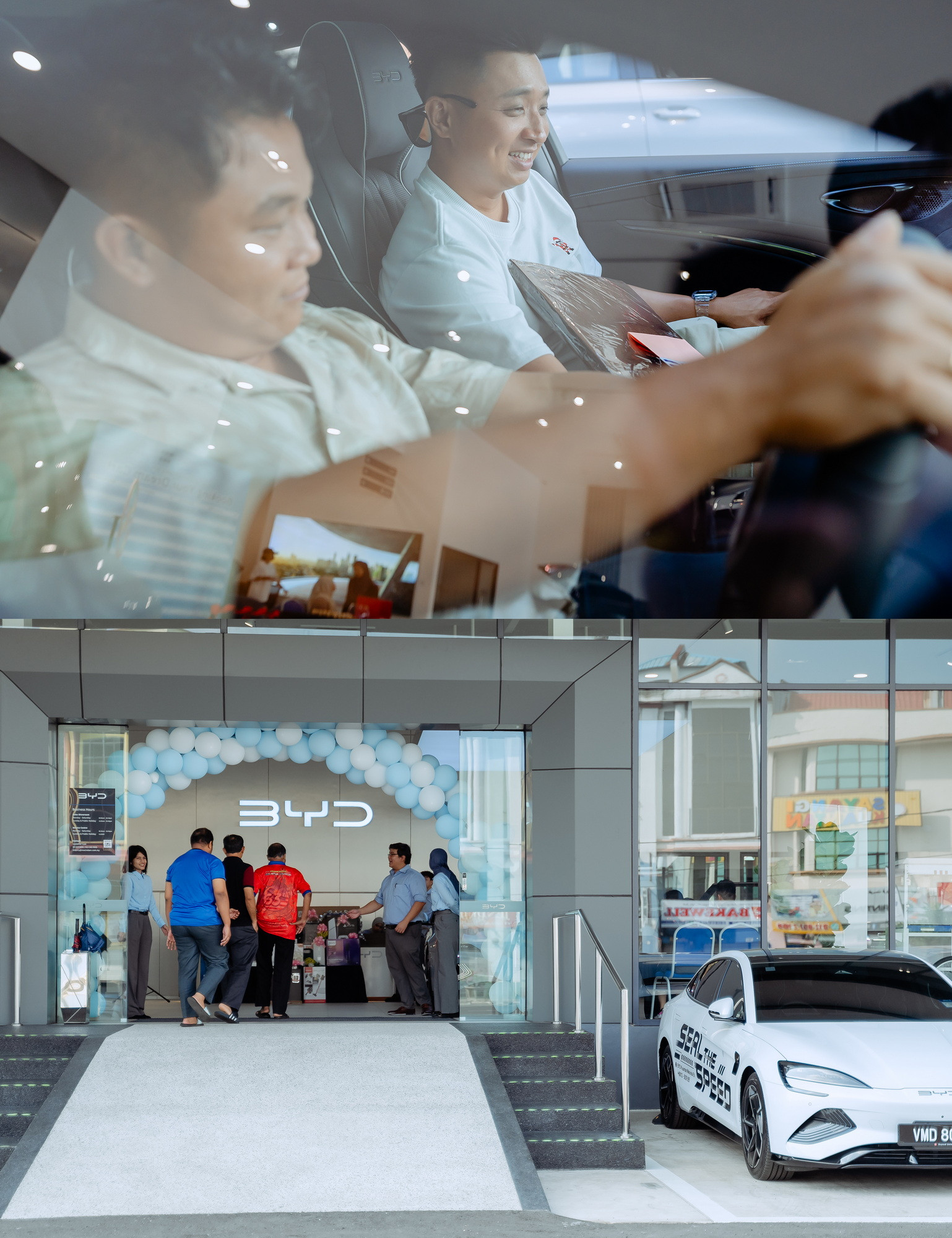 BYD Evolve Day at Macinda EV Kuantan showroom event atmosphere photo, team memory frame 30, by Famous Bridal Kuantan
