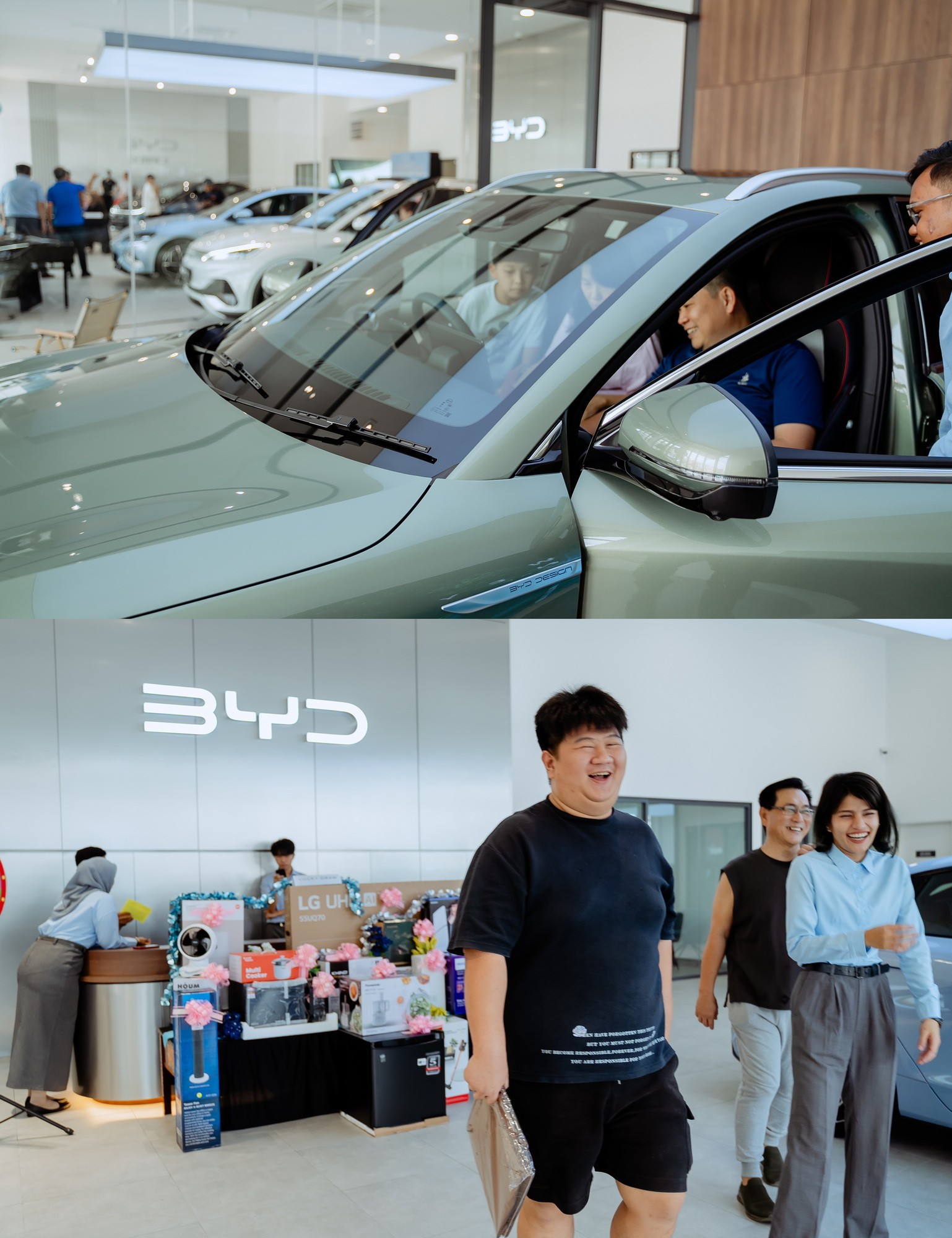 BYD Evolve Day at Macinda EV Kuantan vehicle display event photo, social-media-ready frame frame 13, by Famous Bridal Kuantan