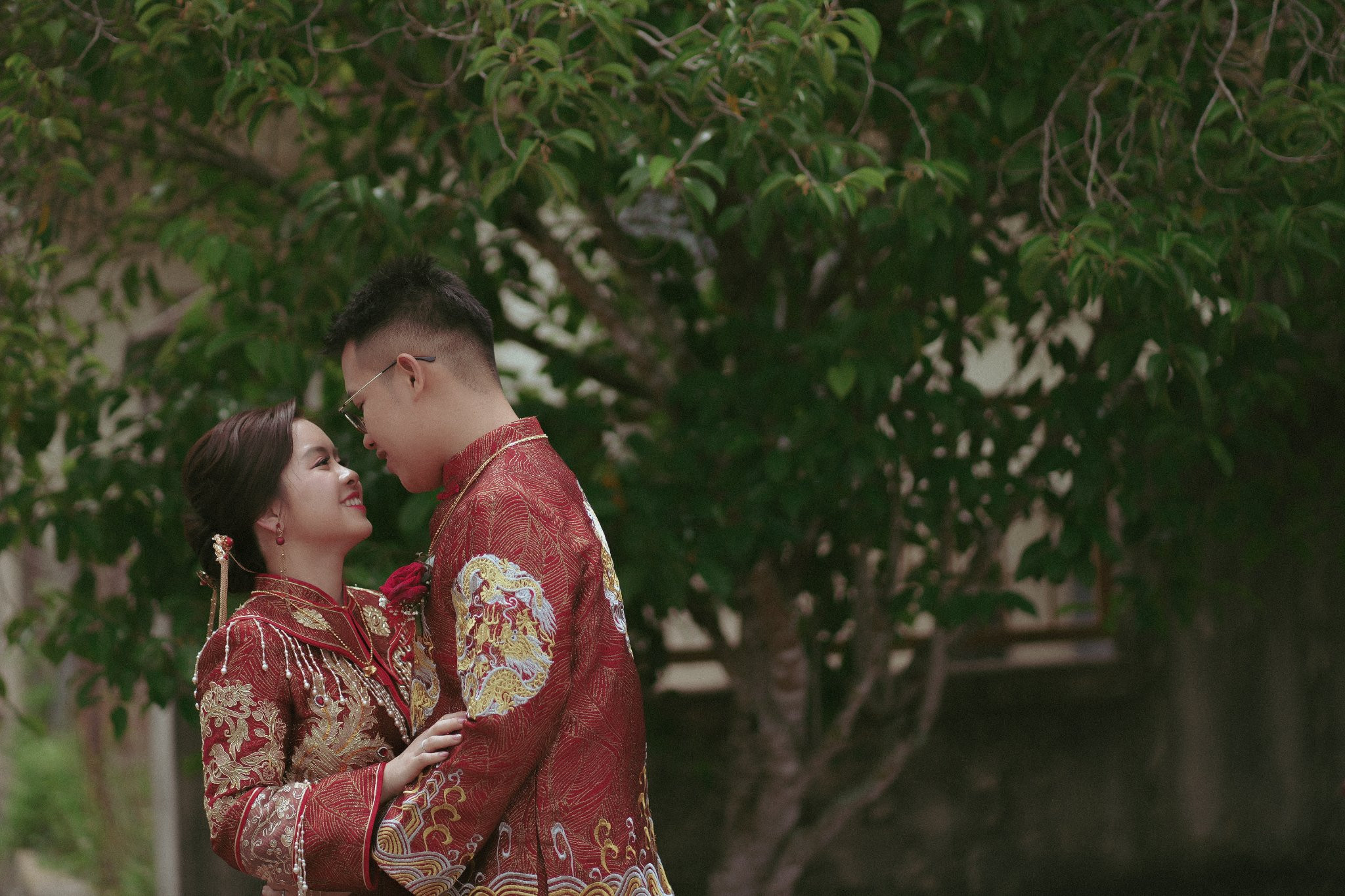Chun & Kelly opening wedding-day documentary moment, story opener frame 01, by Famous Bridal Kuantan