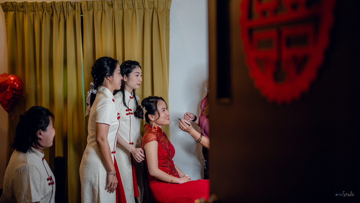 Dario & Adeline quiet couple portrait on wedding day, family memory frame 11, by Famous Bridal Kuantan