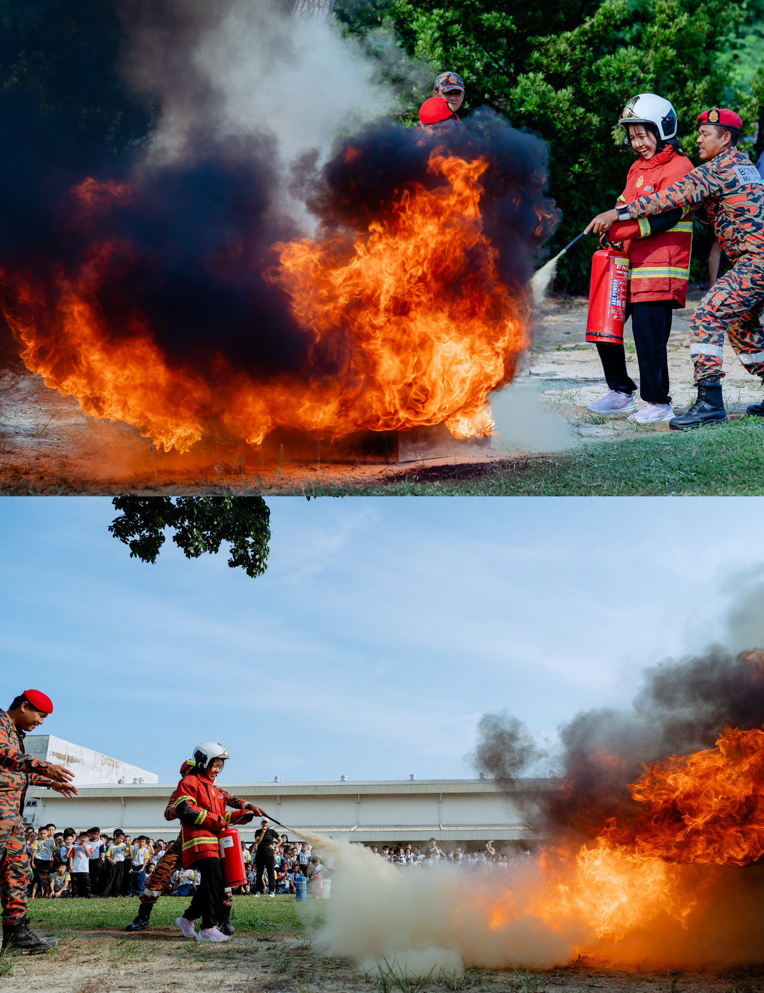 培才华校紧急疏散火警演习 school evacuation movement photo, program highlight frame 01, by Famous Bridal Kuantan