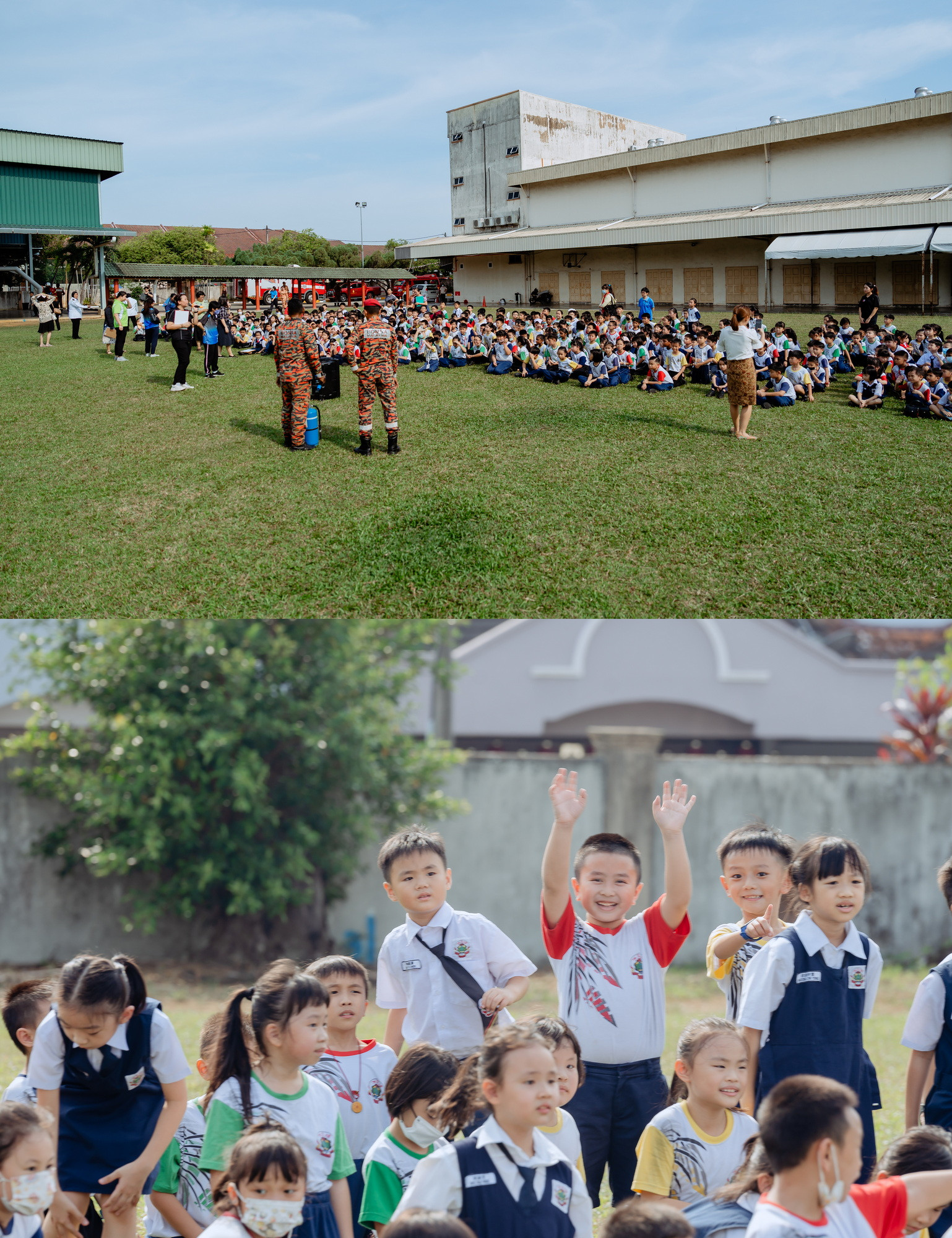 培才华校紧急疏散火警演习 school evacuation movement photo, social-media-ready frame frame 05, by Famous Bridal Kuantan