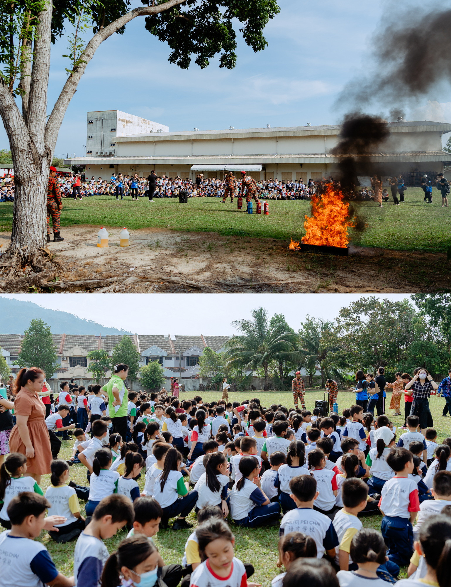 培才华校紧急疏散火警演习 school evacuation movement photo, program highlight frame 09, by Famous Bridal Kuantan