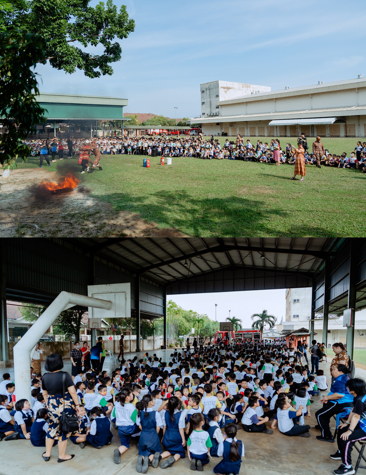 培才华校紧急疏散火警演习 school evacuation movement photo, social-media-ready frame frame 13, by Famous Bridal Kuantan
