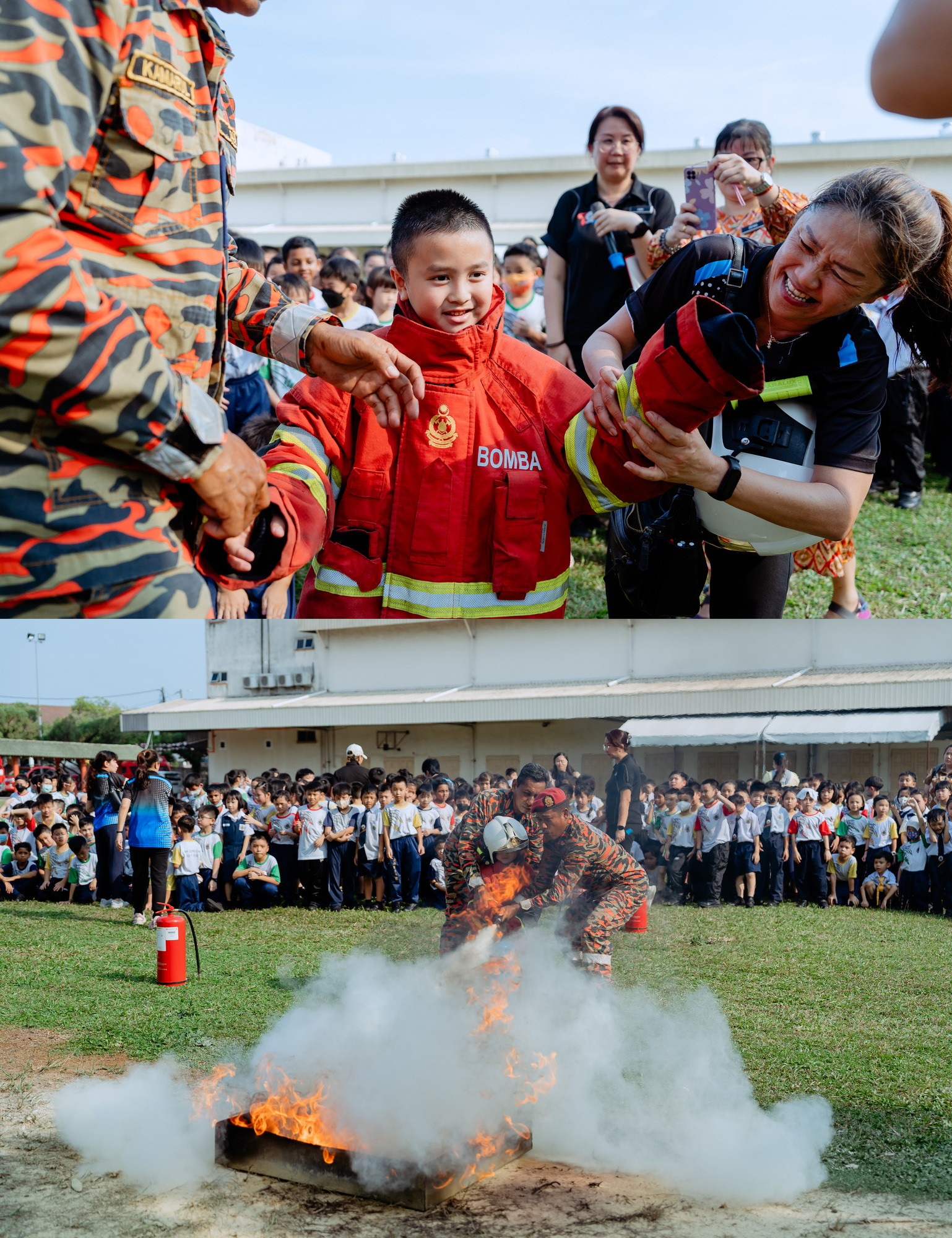 培才华校紧急疏散火警演习 school safety briefing photo, reporting image frame 12, by Famous Bridal Kuantan