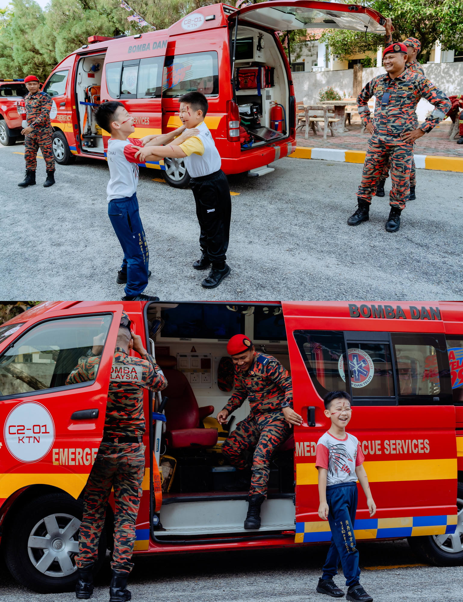 培才华校紧急疏散火警演习 teacher coordination during safety drill, venue context frame 03, by Famous Bridal Kuantan