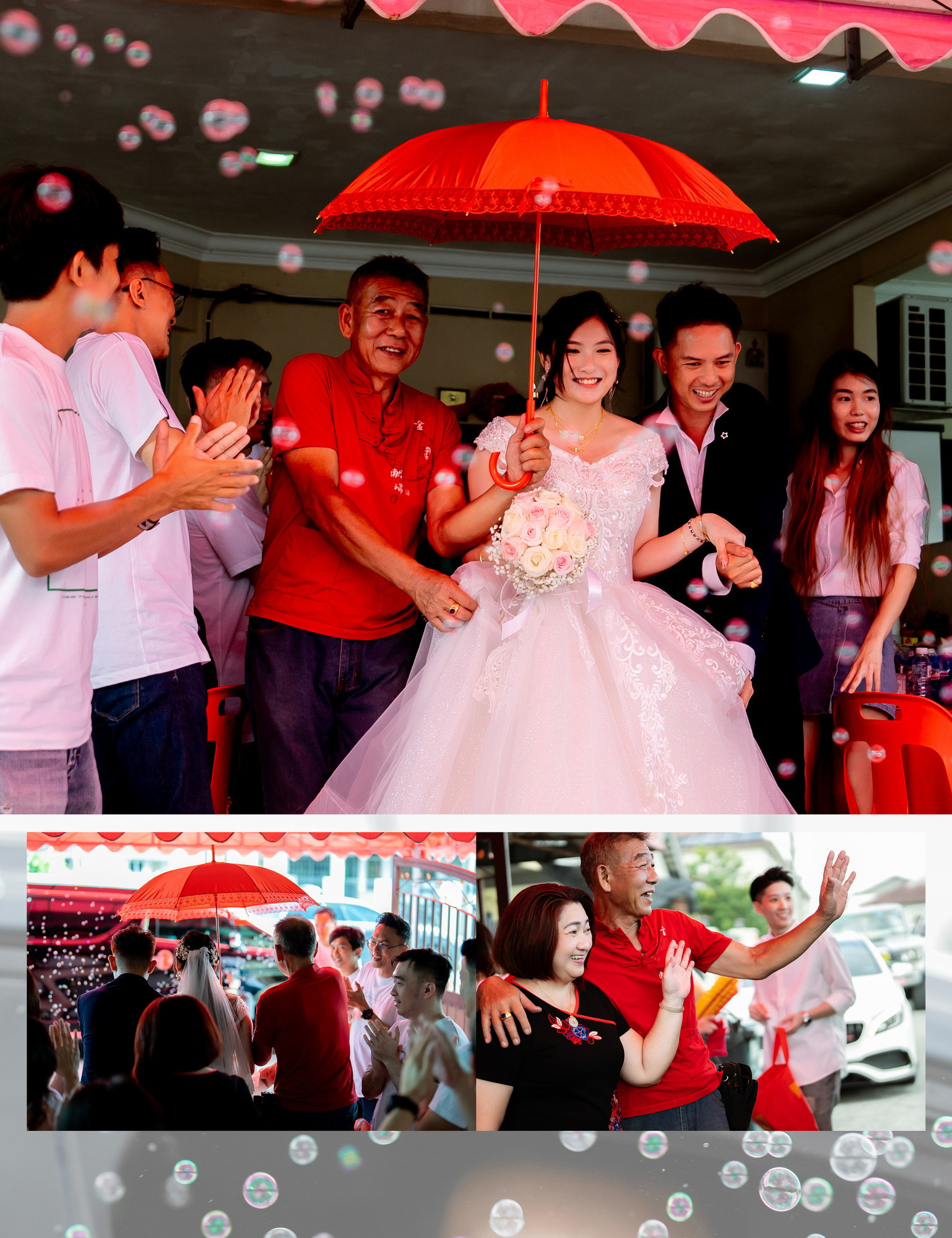 Vui Loong & Ling Ling wedding dinner celebration photo, guided portrait sequence frame 14, by Famous Bridal Kuantan