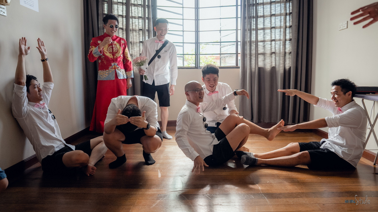 Wuh Hou & Sze Minn wedding gate-crash game moment, celebration rhythm frame 47, by Famous Bridal Kuantan