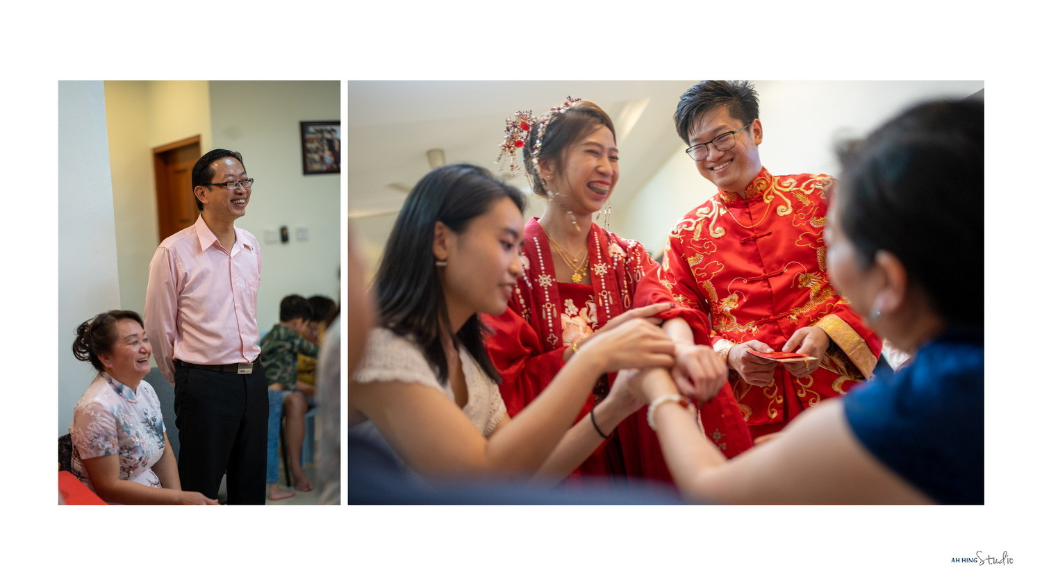 Zhen Hui & May Lee bridal bouquet and gown detail, story opener frame 137, by Famous Bridal Kuantan
