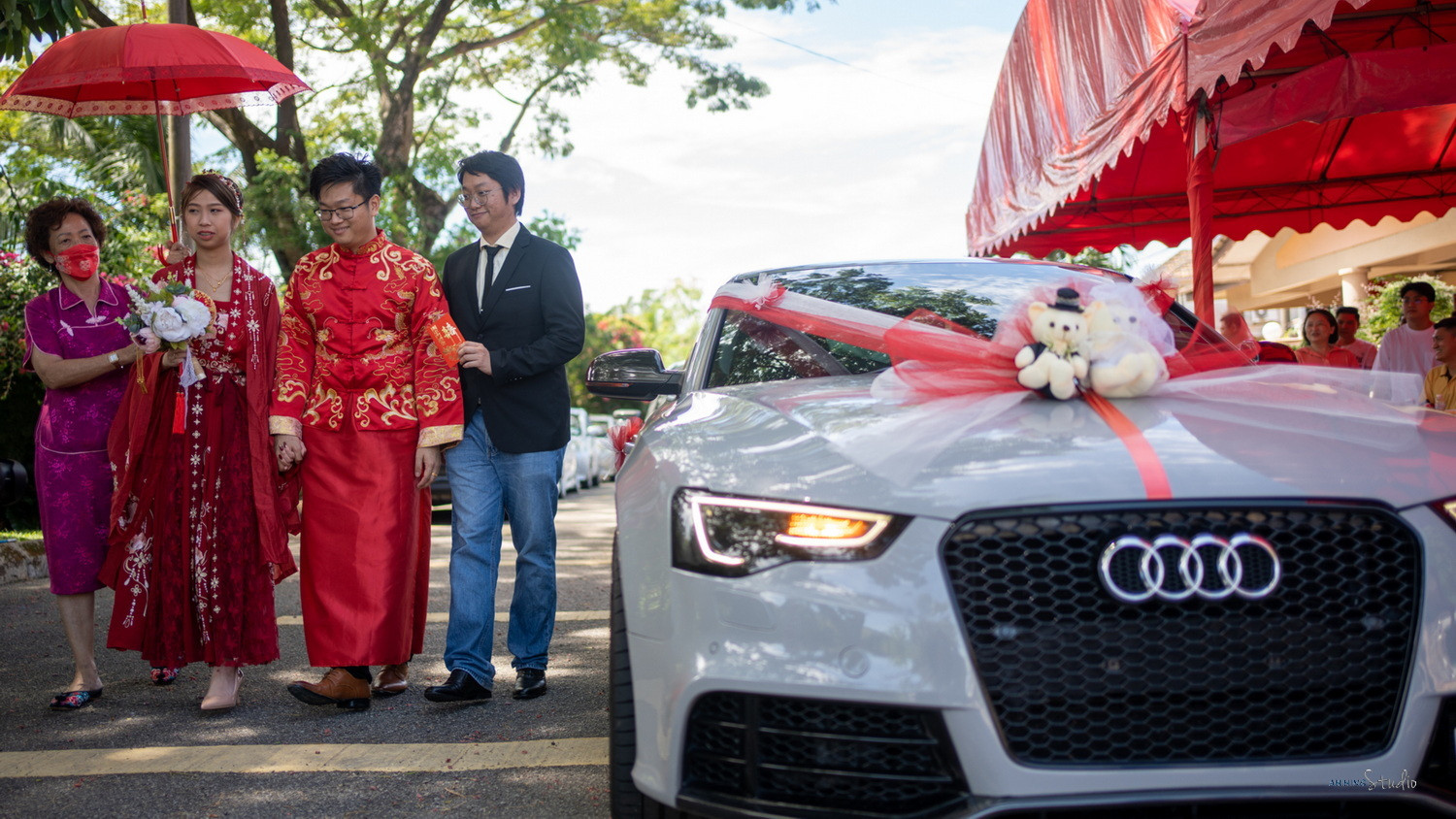 Zhen Hui & May Lee quiet couple portrait on wedding day, celebration rhythm frame 111, by Famous Bridal Kuantan