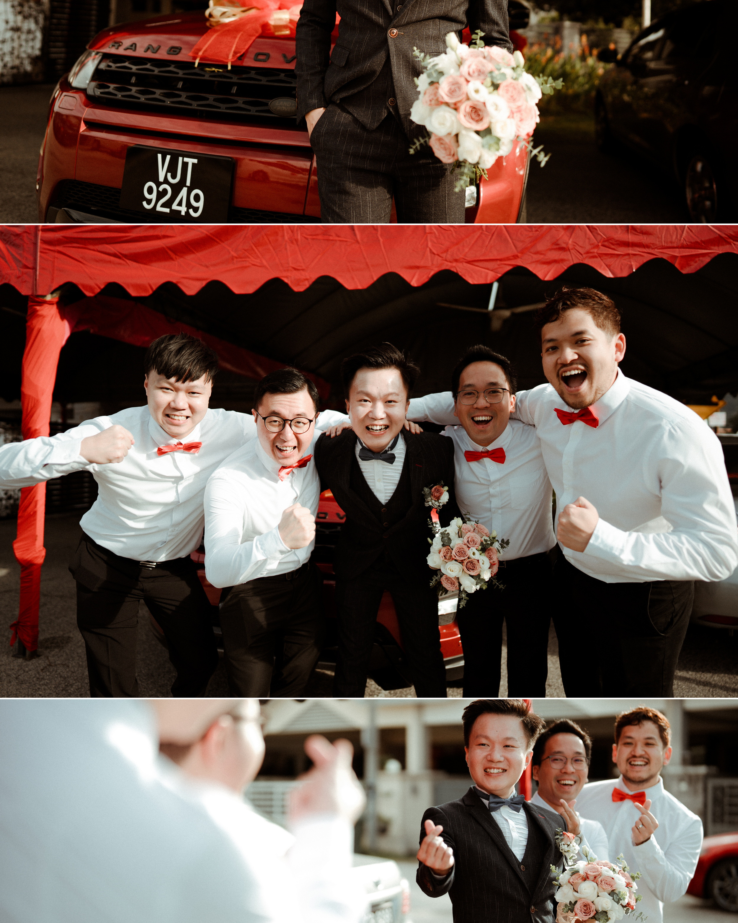 Zi Hao & Fang Yin bridal party group portrait, natural movement frame 05, by Famous Bridal Kuantan
