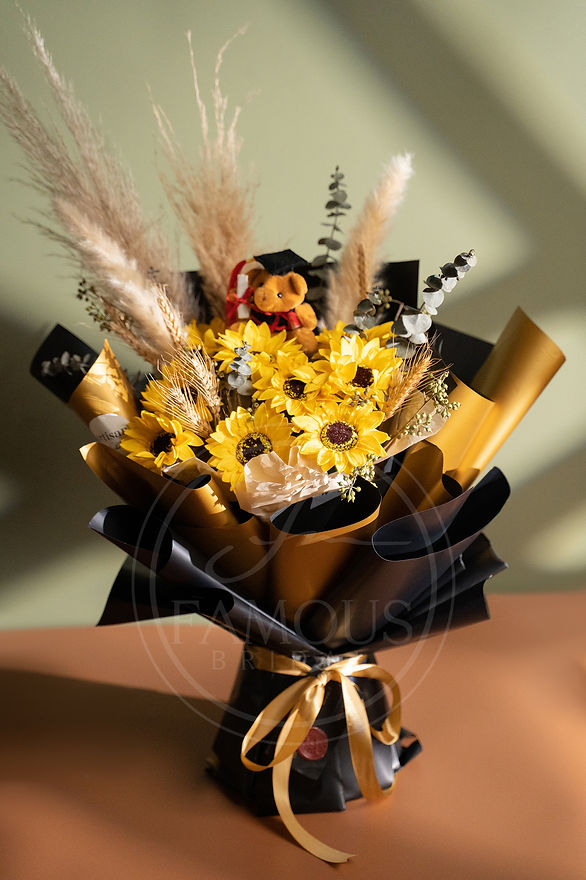 Convocation bouquet for Kuantan graduation studio photo