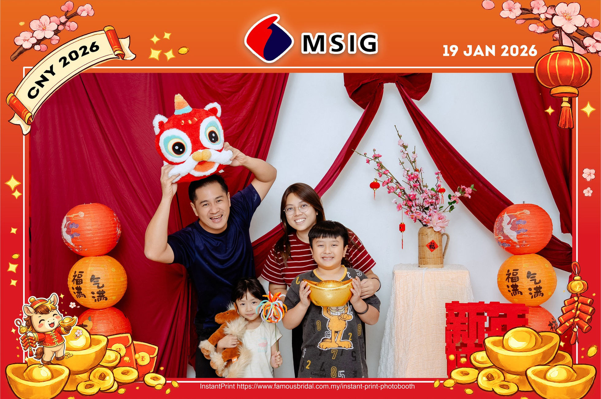 Wedding instant print photobooth sample with floral photo template