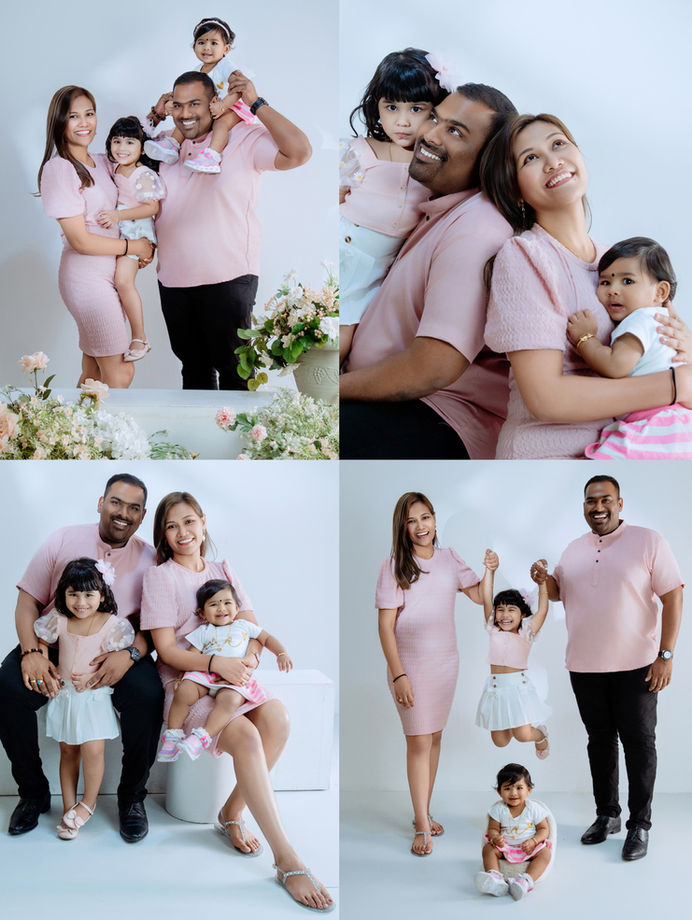 Indoor family photography with parents and children in Kuantan