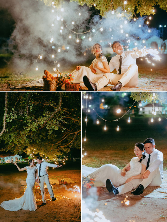 Kuantan night light outdoor pre-wedding photo